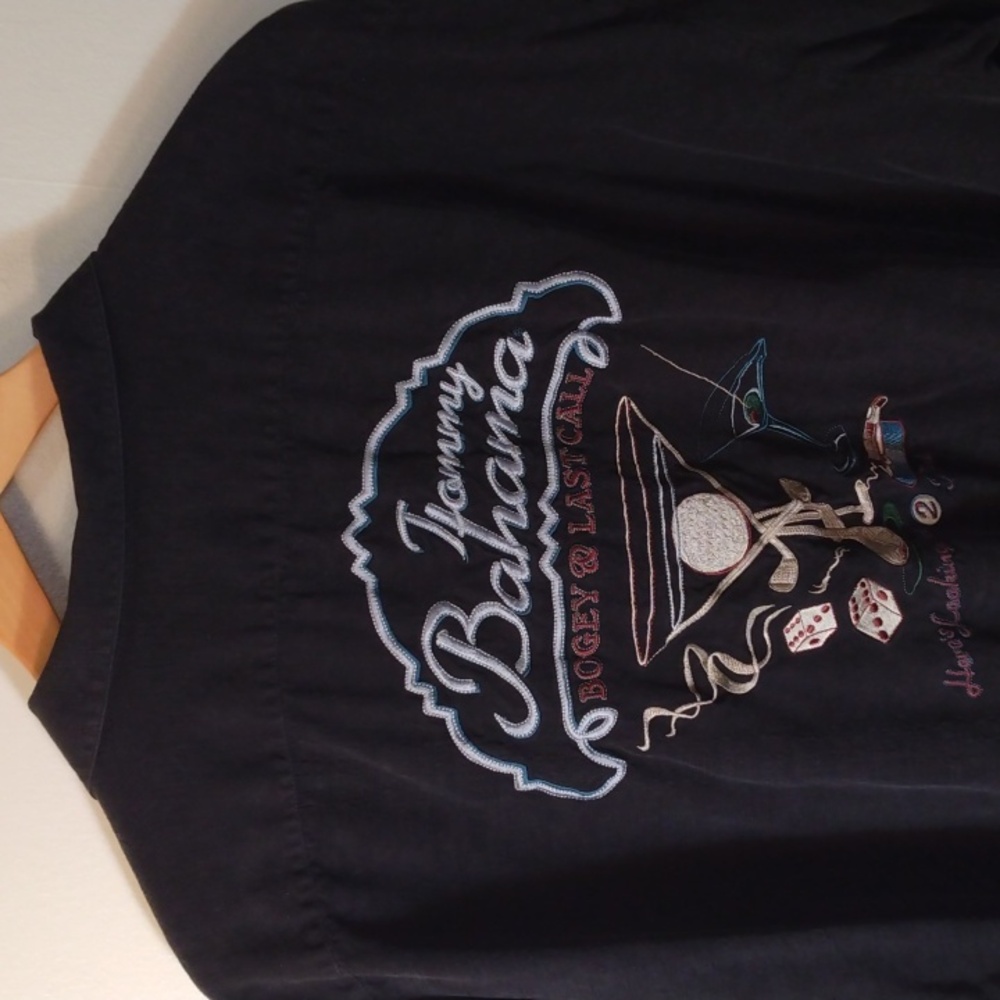 Tommy Bahama XXL Black Silk - Collector's Embroidered Shirt